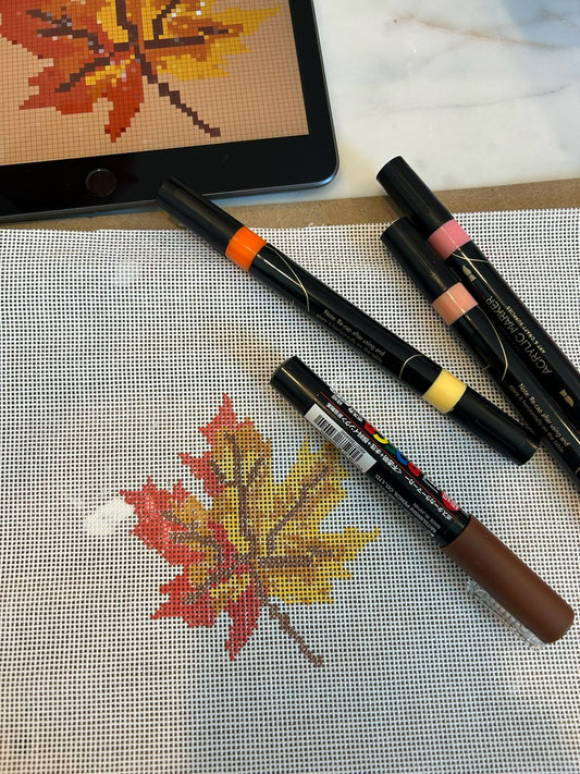 Fall Leaf Needlepoint Canvas