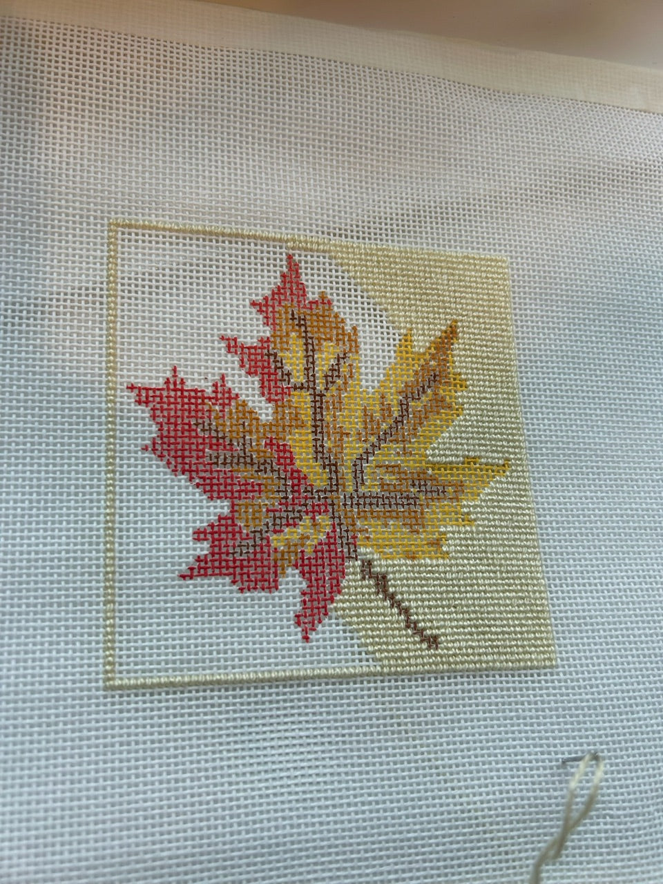 Fall Leaf Needlepoint Canvas