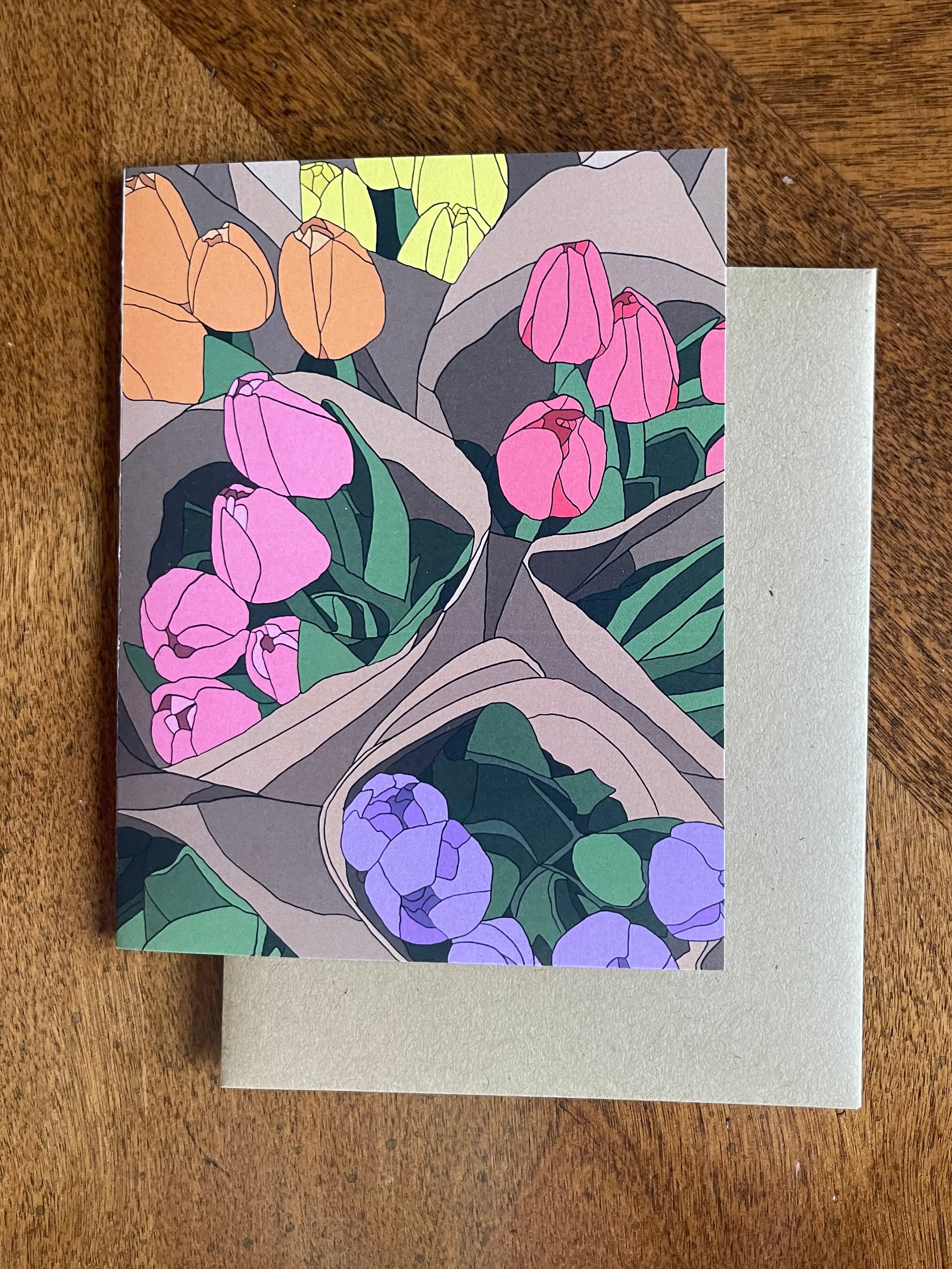 Tulips Note notecard - tulip – Prints By Emily Marie