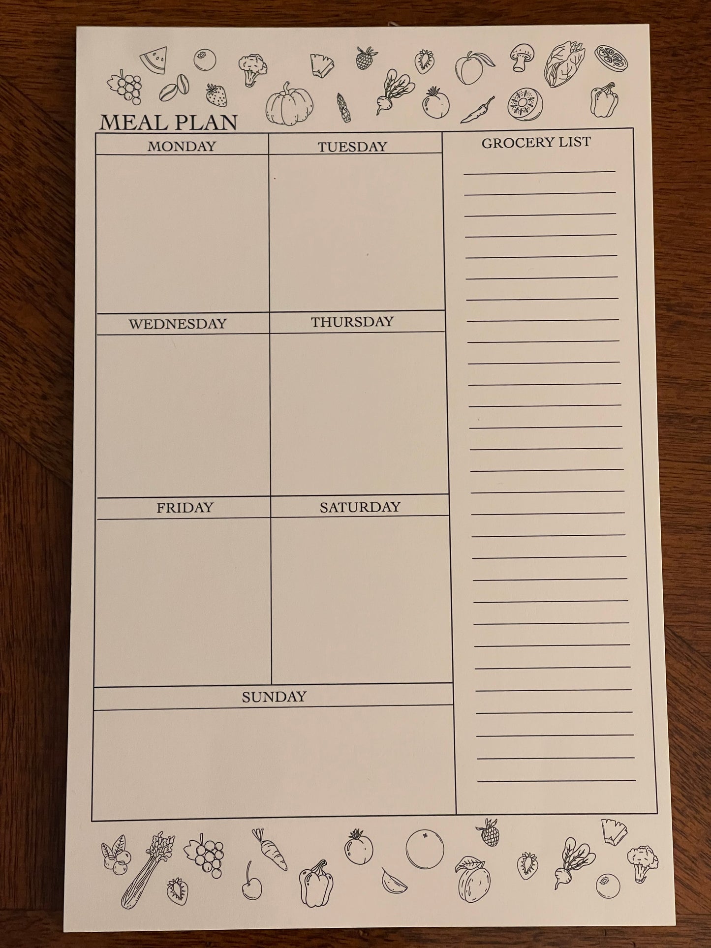 notepad - weekly meal planner and grocery list