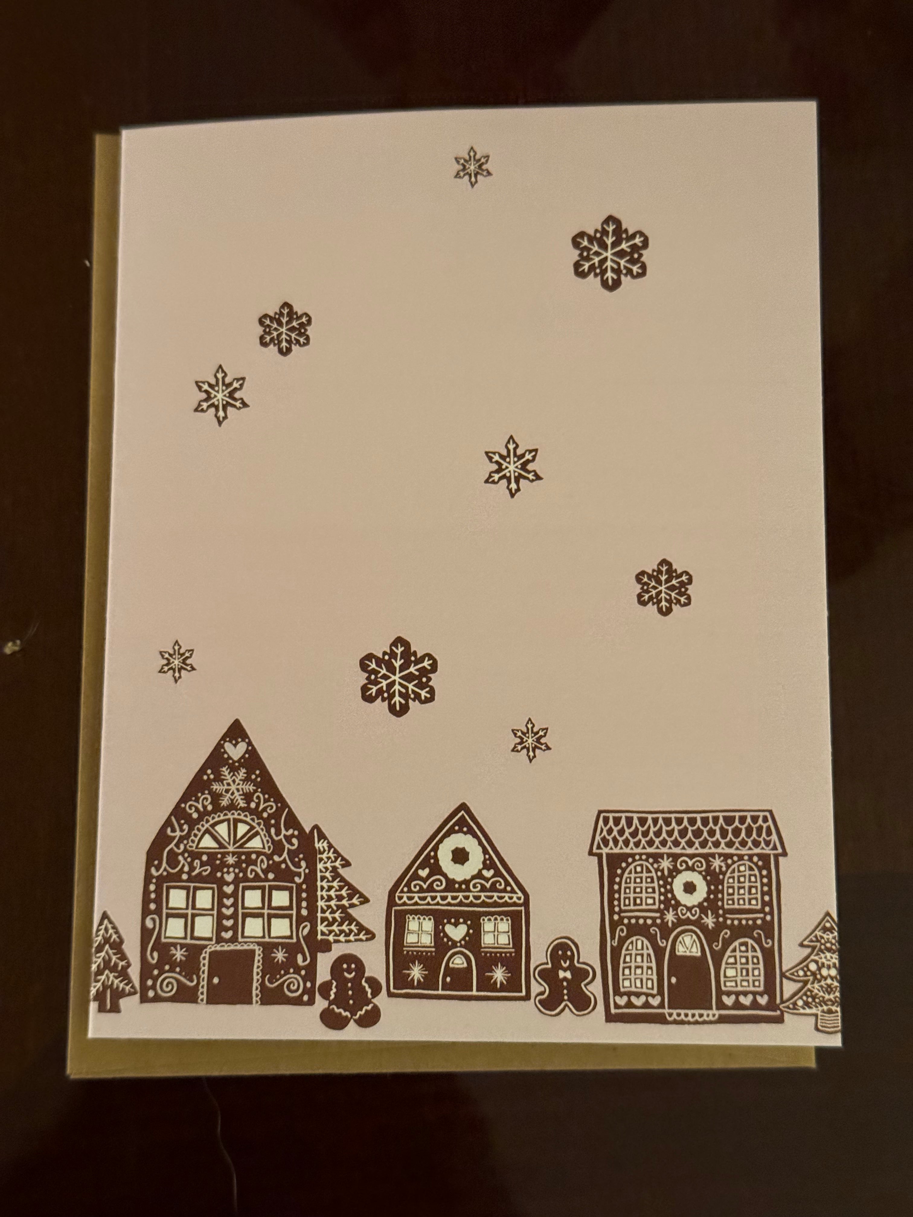 Gingerbread Note Design gingerbread house note card – Prints By Emily Marie