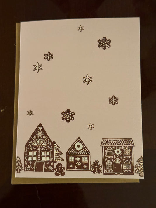 note card - gingerbread house