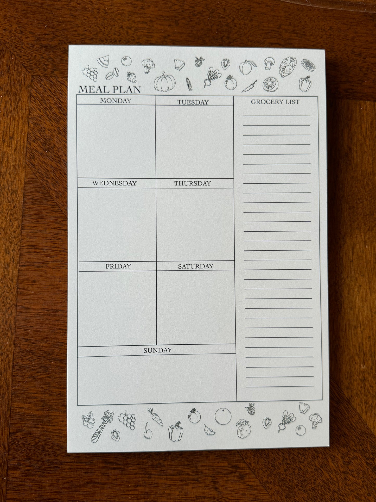 notepad - weekly meal planner and grocery list