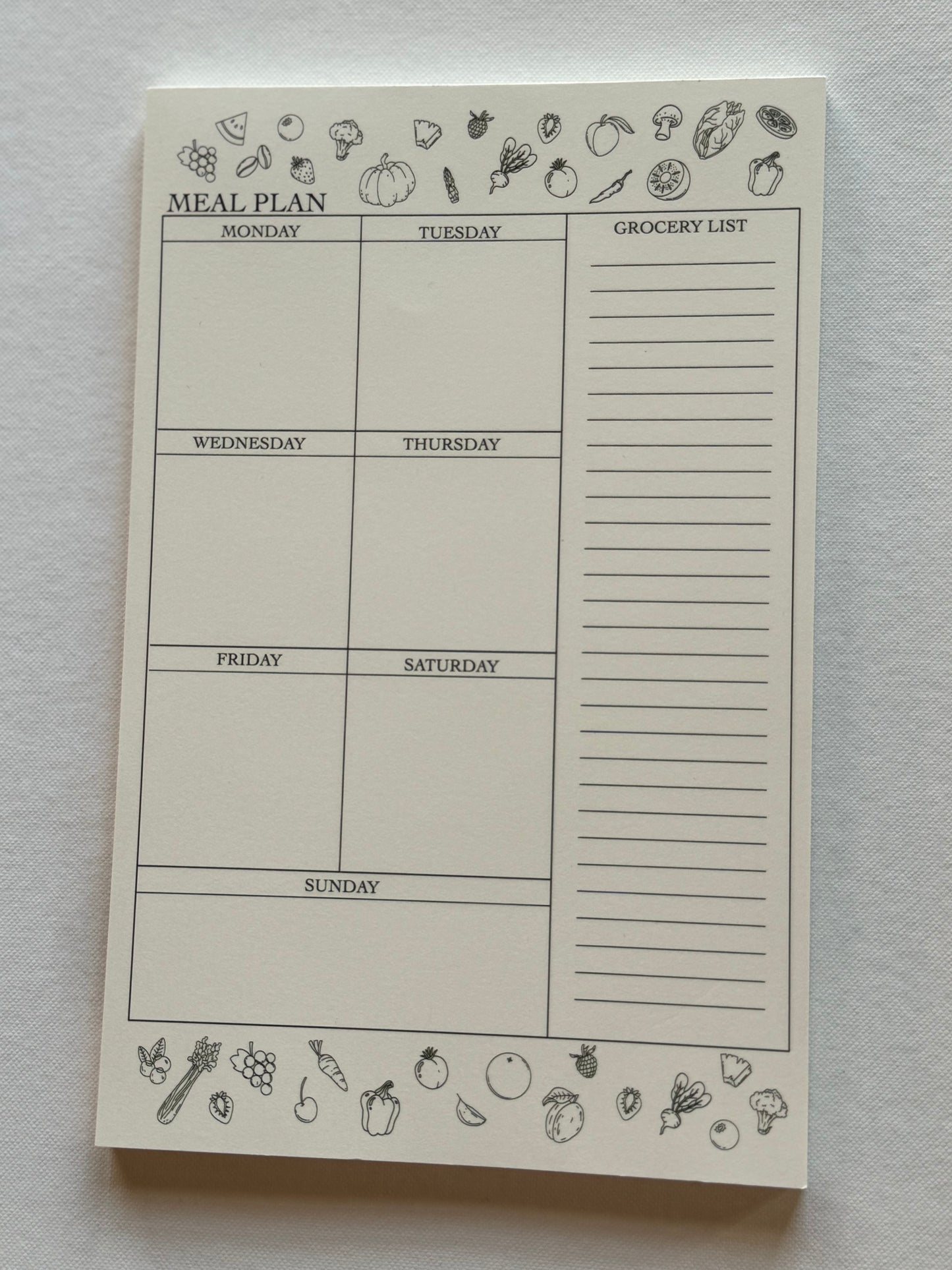 notepad - weekly meal planner and grocery list