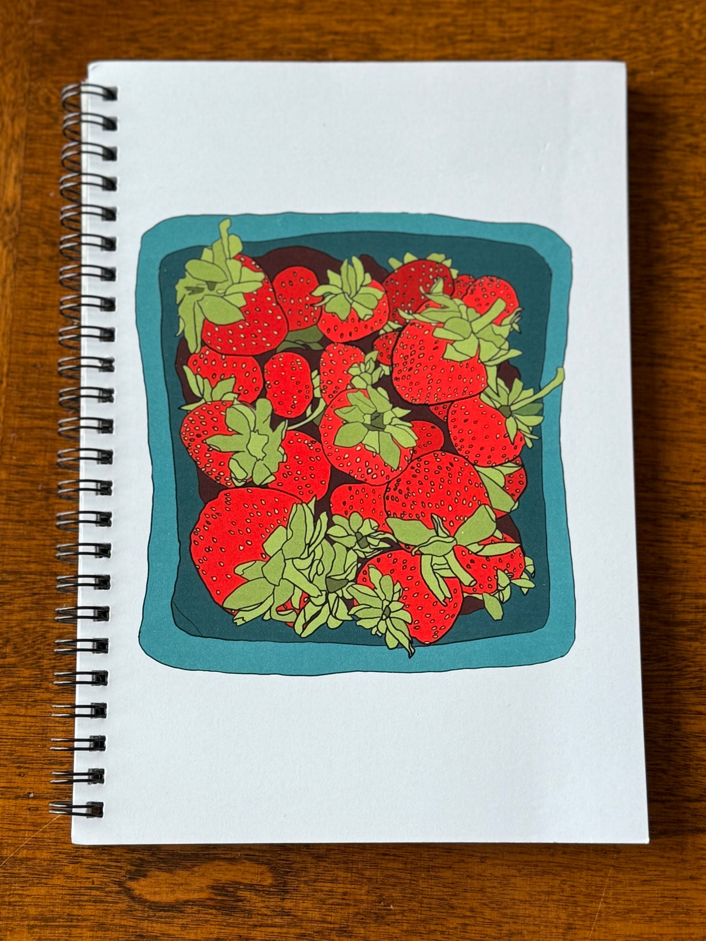 notebook - fresh strawberries