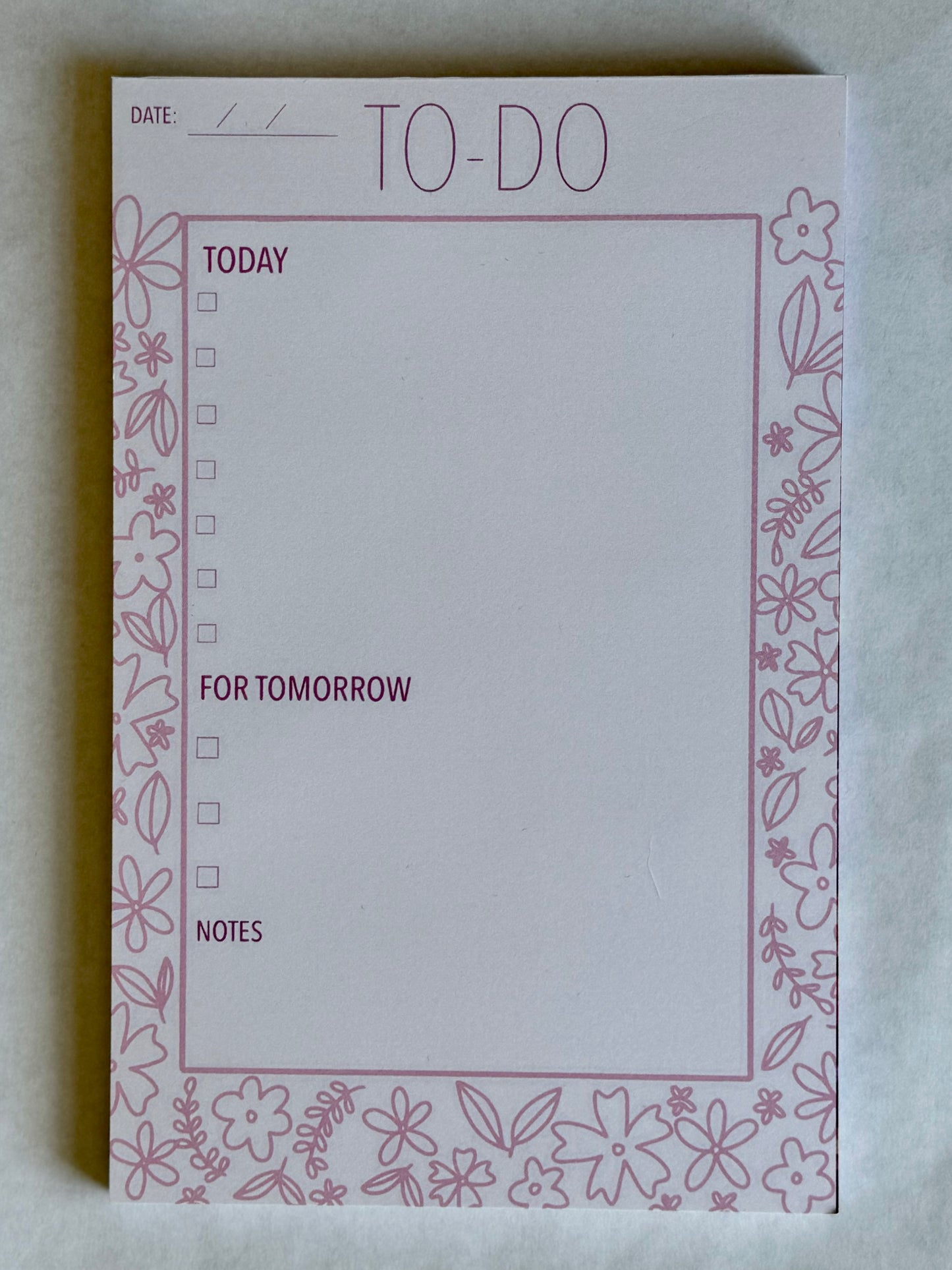 notepad - pink floral to-do