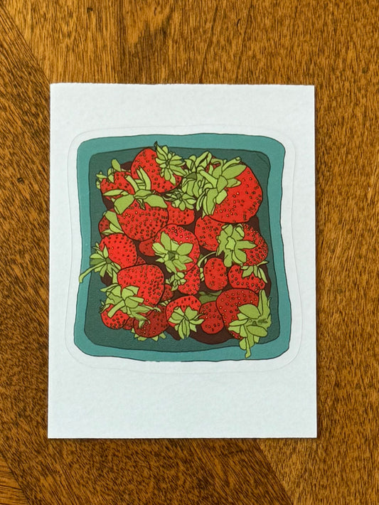 sticker- fresh strawberries