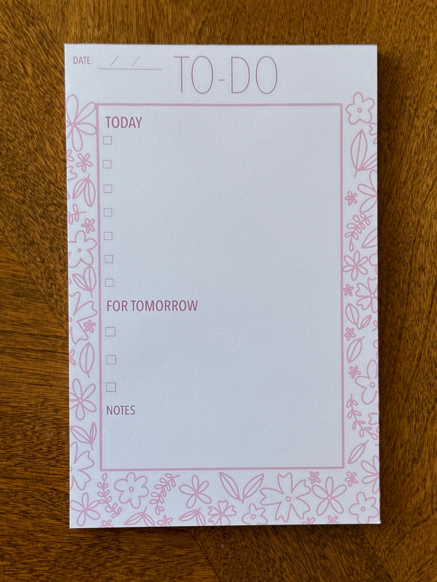 notepad - pink floral to-do