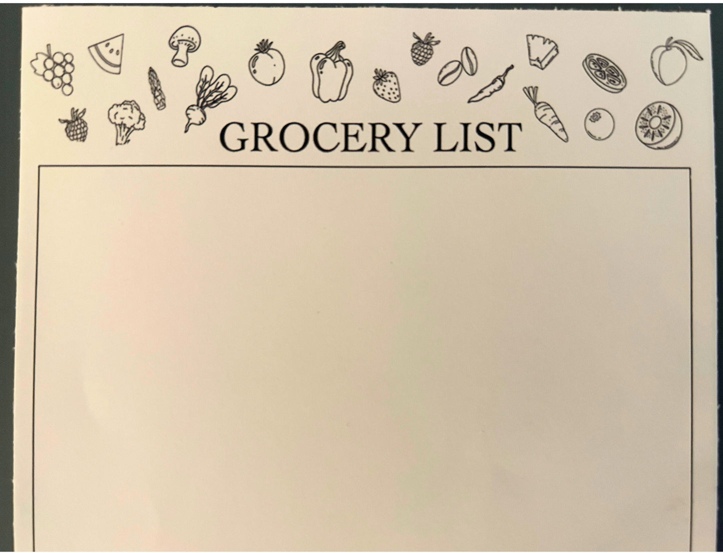 notepad - grocery list